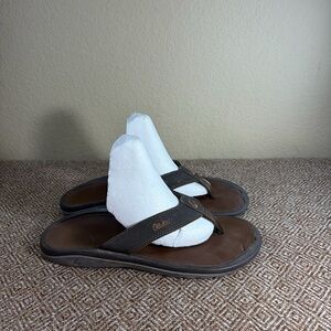 Men's Olukai Maha Flip Flop Sandals Brown Color No Sz Measure 12” Long Casual